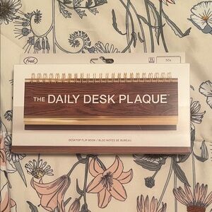 Fred Wood-Grain and Gold Daily Desk Plaque